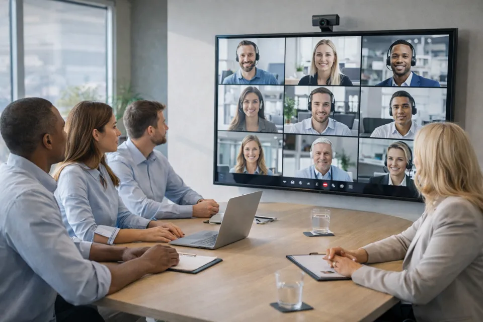 Tárgyalótermi videokonferencia